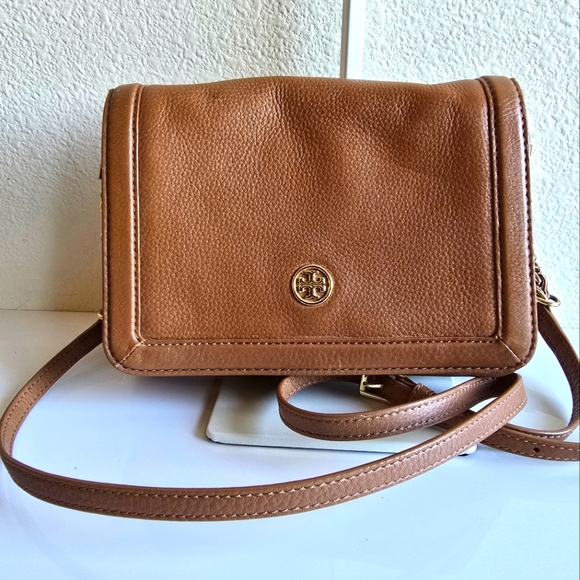Tory Burch Landon Combo Crossbody Bag Brown - Picture 1 of 16